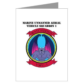 MUAVS1 - M01 - 02 - Marine Unmanned Aerial Vehicle Sqdrn 1 with text - Greeting Cards (Pk of 20) - Click Image to Close